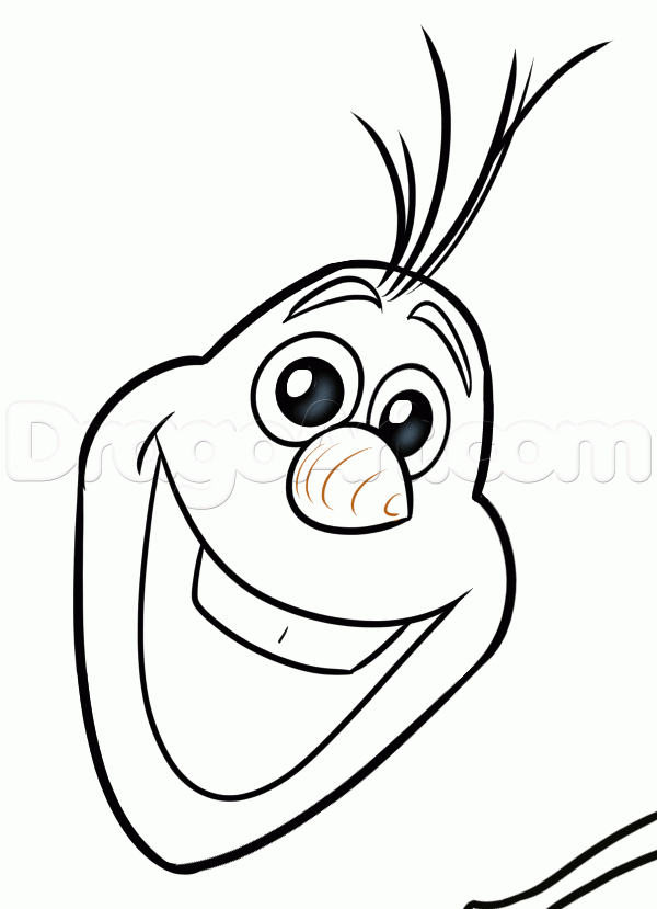 600x829 How To Draw Olaf Easy, Step