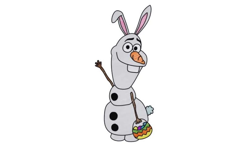 800x480 How To Draw Olaf Easter Bunny