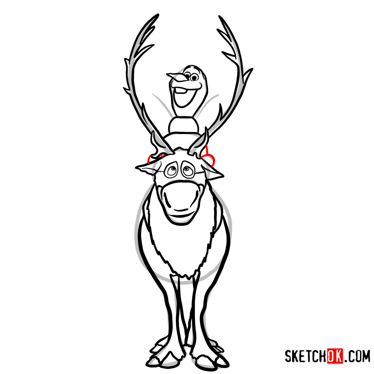 1200x1200 How To Draw Olaf Riding Sven Frozen