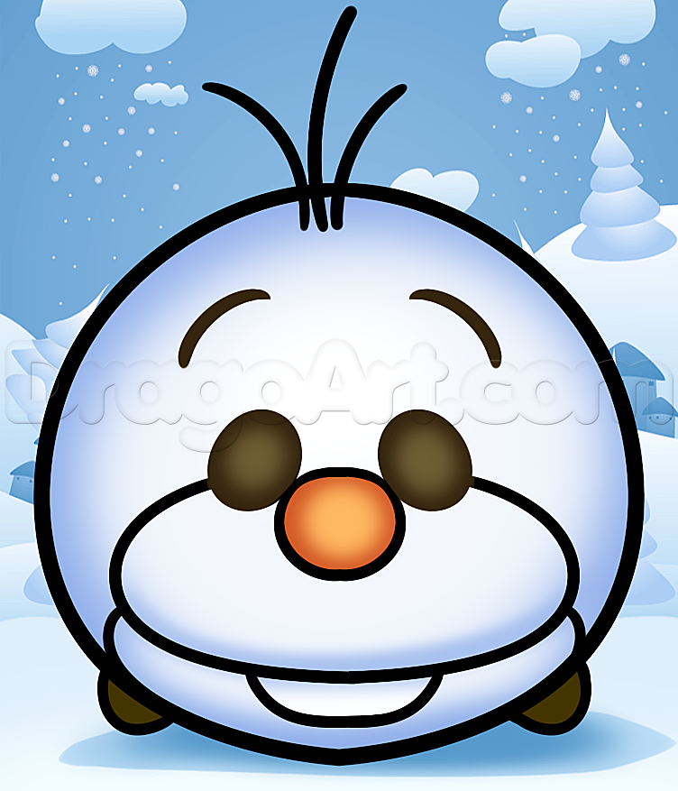752x877 How To Draw Tsum Olaf, Step