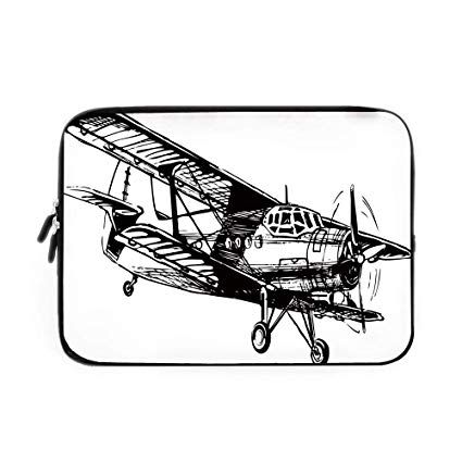 425x425 Vintage Airplane Decor Laptop Sleeve Bag,neoprene