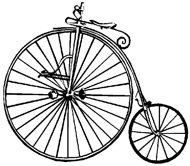 621x543 Coloring Picture Of A Penny Farthing With One Large And One Small