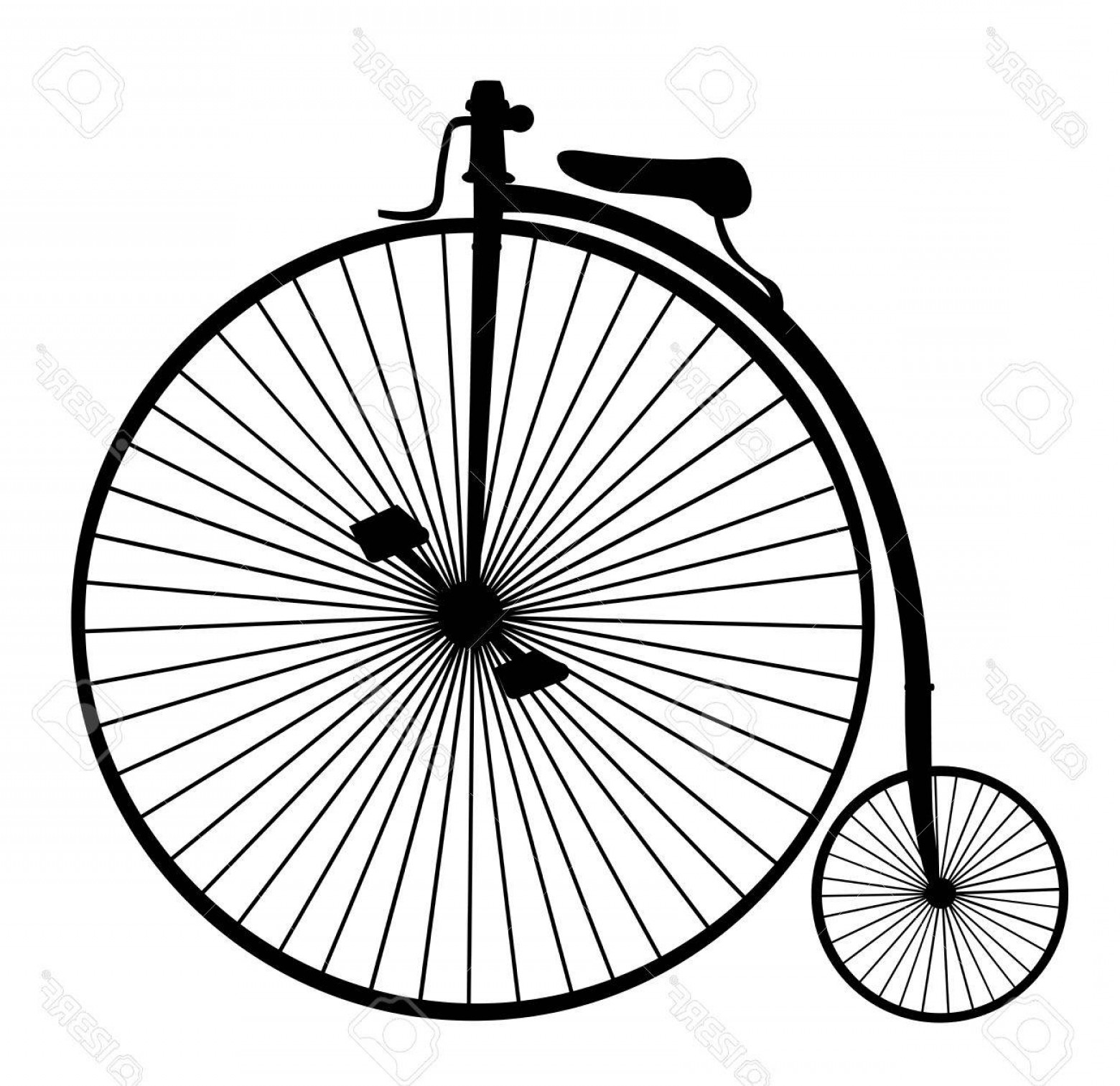 1560x1513 Photostock Vector Old Bike Penny Farthing Bicycle Silhouette