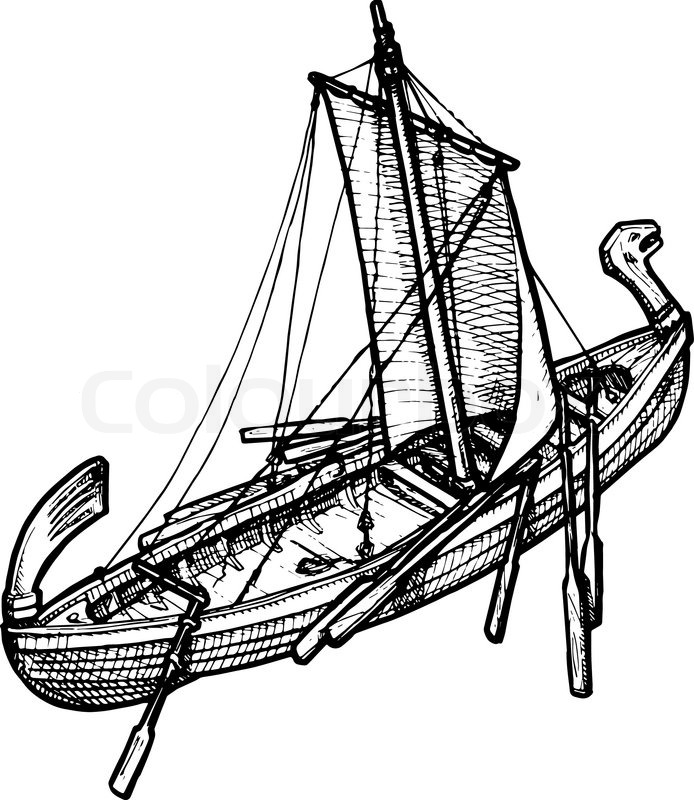 694x800 Vector Illustration Of An Old Ship Stock Vector Colourbox