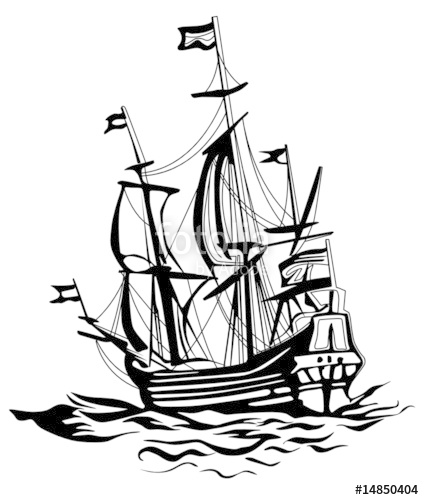 424x500 Old Sailing Boat Stock Image And Royalty Free Vector
