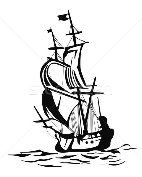 480x600 old sailing boat vector illustration isabel da silva azevedo