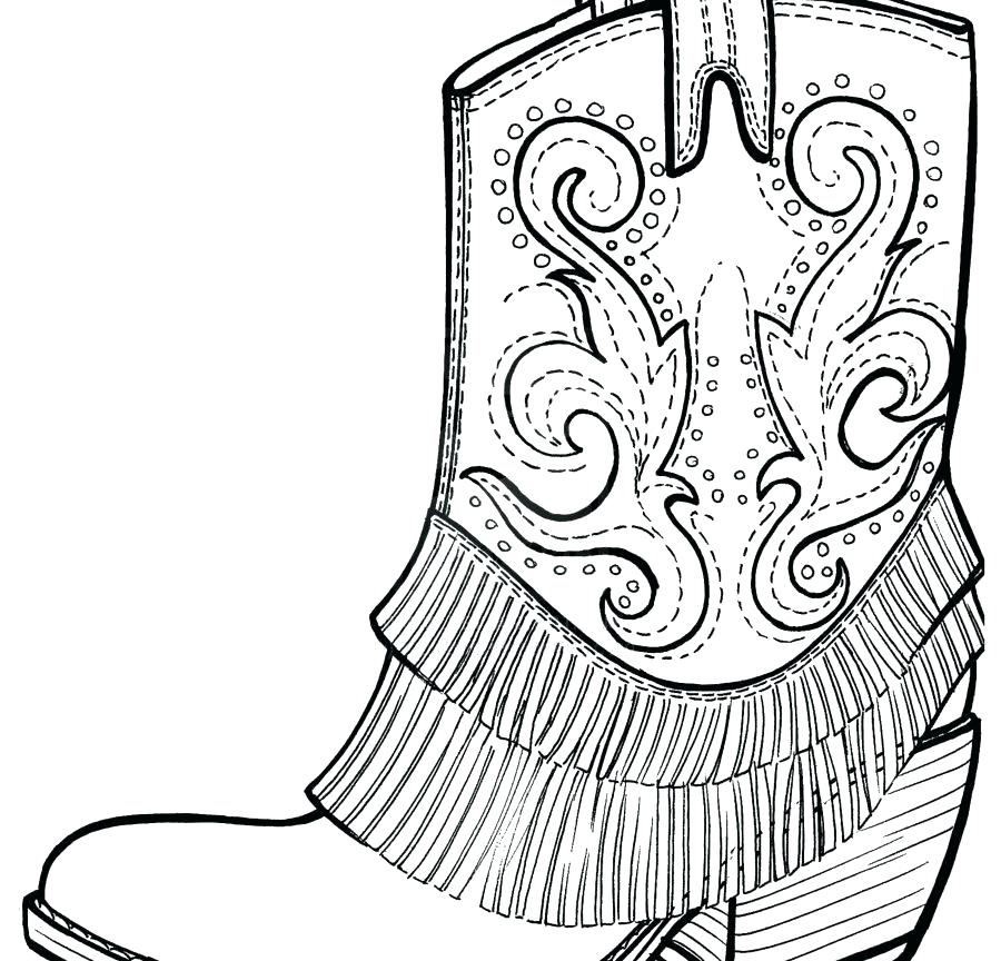 900x864 Cowboy Boots Coloring