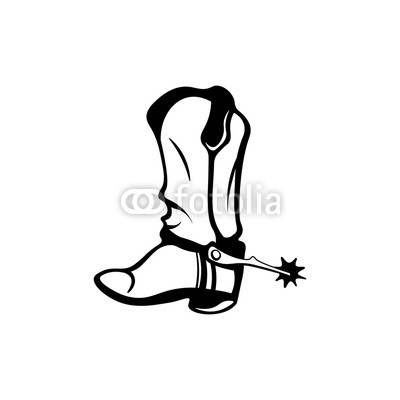 400x400 Old Cowboy Boot Retro Wild West Shoe Isolated On White