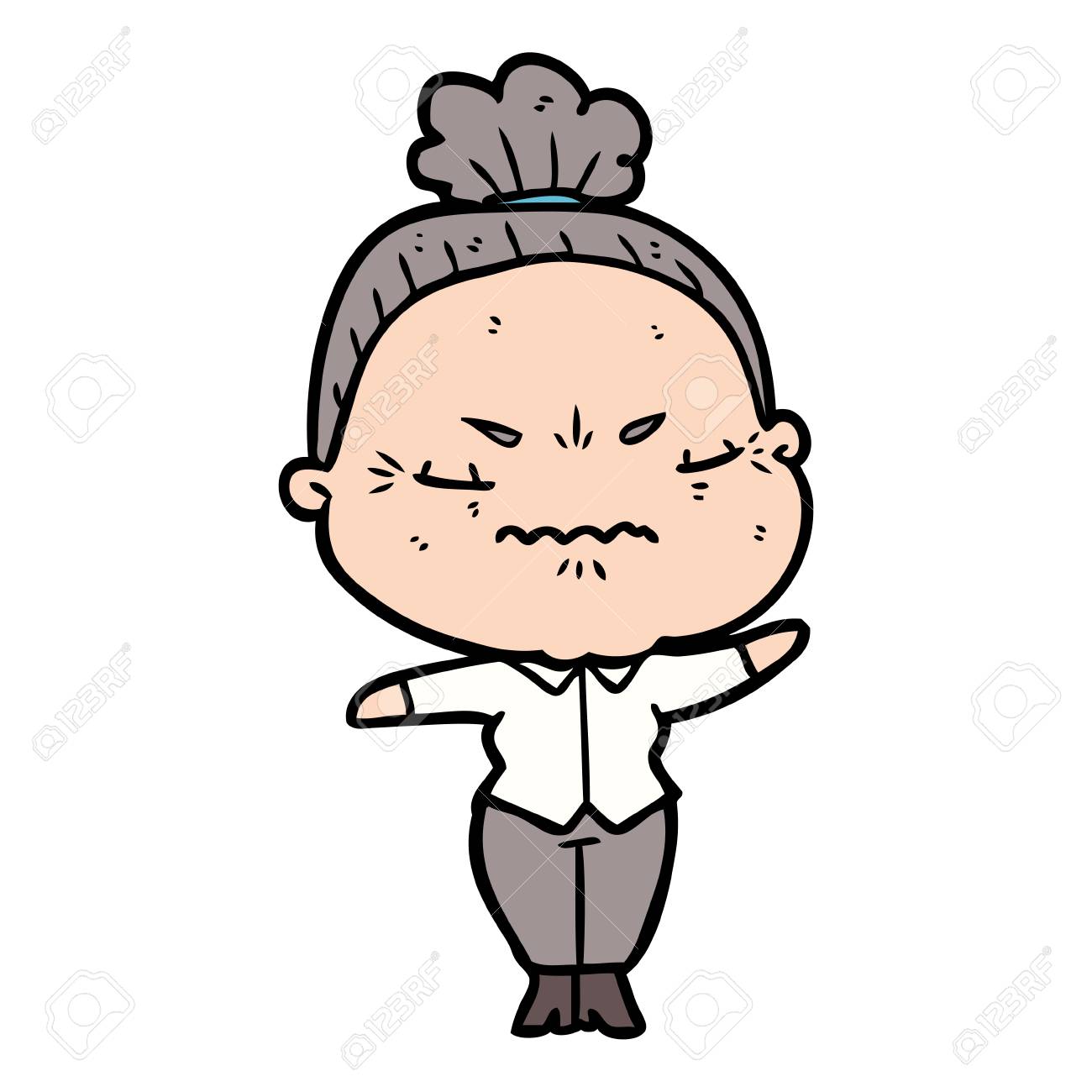 1300x1300 Grumpy Old Lady Cartoon