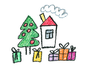 339x240 Old Town Old City Christmas City Kids Drawing Style Children