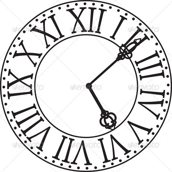 590x590 Drawn Clock Old Fashioned