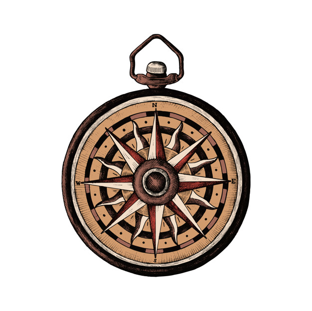 626x625 Free Download Hand Drawn Classic Compass