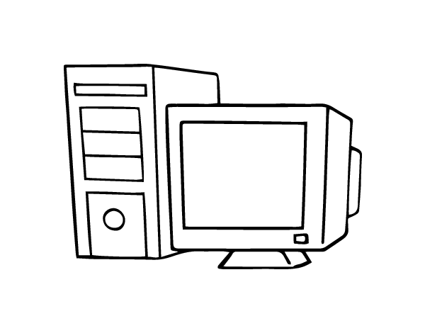 600x470 Old Computer Coloring Page
