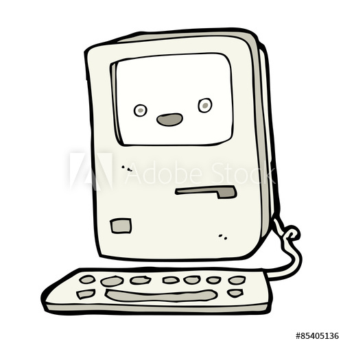 500x500 Cartoon Old Computer