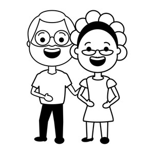 300x300 Black Older Couple Royalty Free Vectors