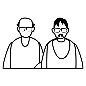 300x300 Old Couple White Background Royalty Free Vectors