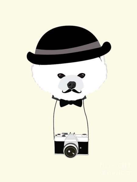 450x600 Cute Dog Photographer With Old Camera Digital Art