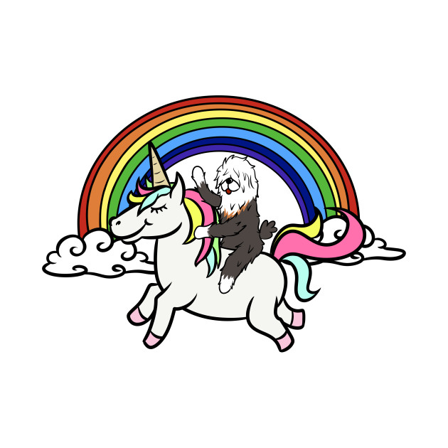 630x630 old english sheepdog riding unicorn