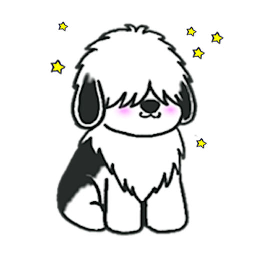 512x512 old english sheepdog sticker