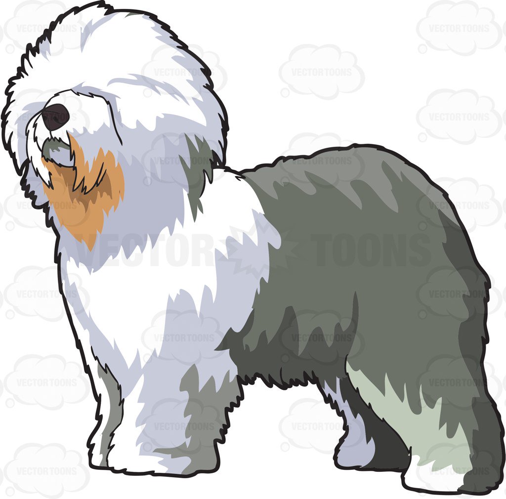 1024x1010 old english sheepdog art
