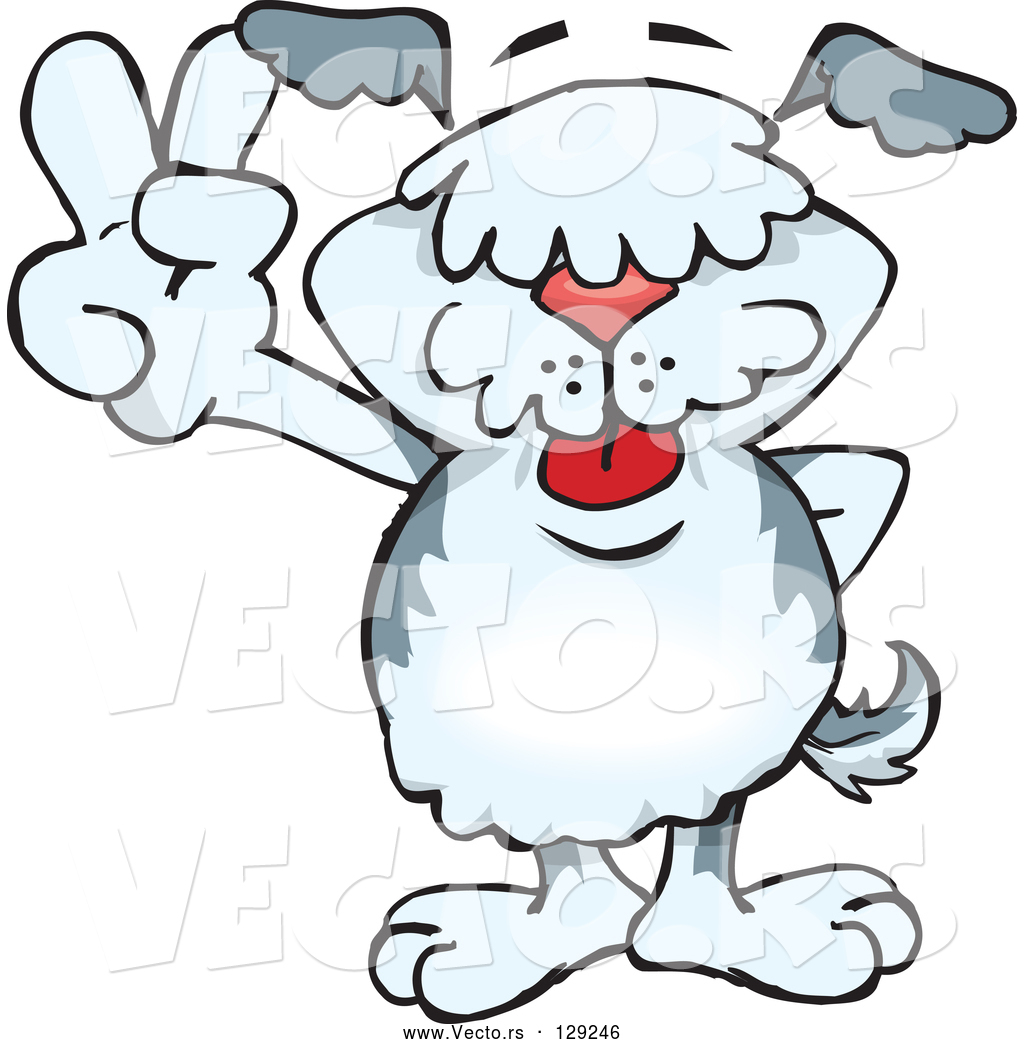 1024x1044 Vector Of Peaceful Old English Sheepdog Smiling And Gesturing