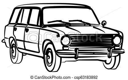 450x283 Sketch Of Retro Car The Sketch Of A Old Retro Car