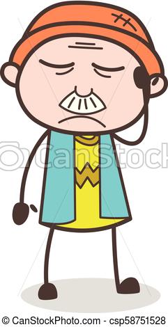 241x470 Cartoon Old Guy Having Headache Vector Concept