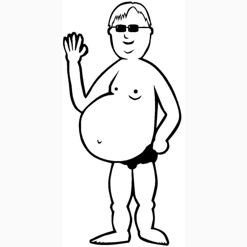 800x800 Fat Old Guy Vinyl Decal Car Bumper Sticker Figure Family Dad