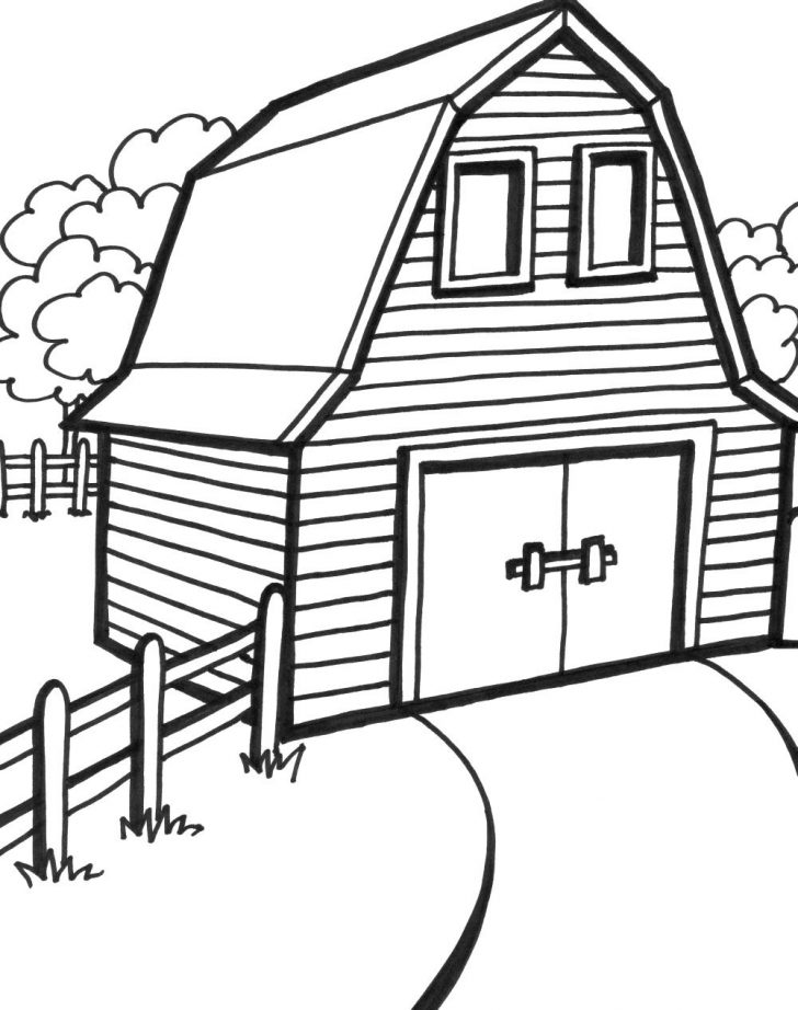 728x922 House Drawing Images Tags Axe Drawing Barn Coloring Pages Art
