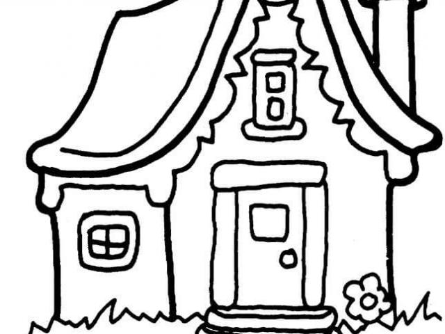 640x480 Old House Clipart Coloring Book