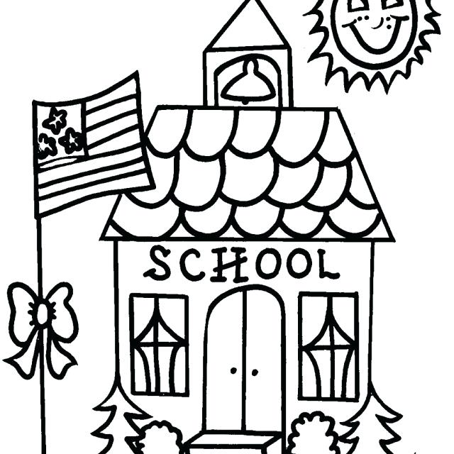 640x640 School House Coloring