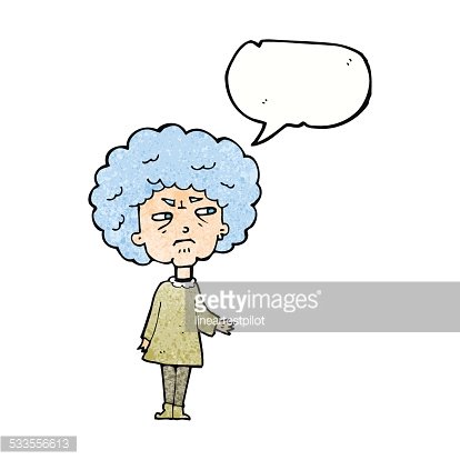 414x414 Cartoon Old Lady With Speech Bubble Stock Vectors
