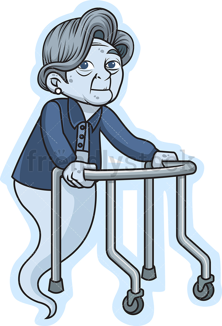 716x1050 Feeble Old Woman Ghost Cartoon Clipart Vector