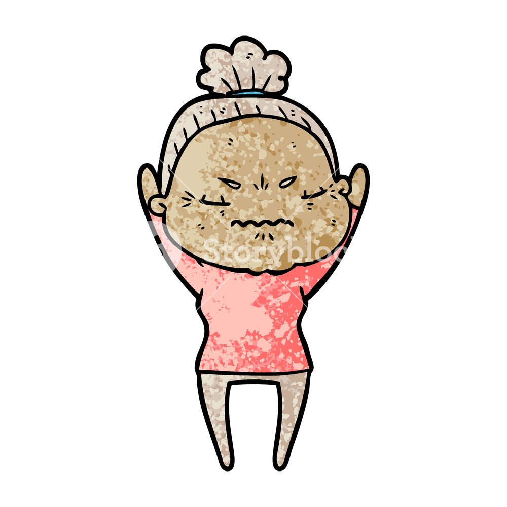 1000x1000 Cartoon Annoyed Old Lady Royalty Free Stock Image