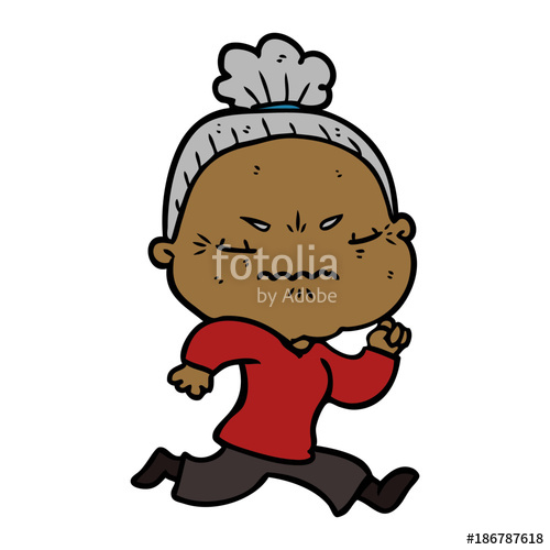 500x500 Cartoon Annoyed Old Lady Stock Image And Royalty Free Vector