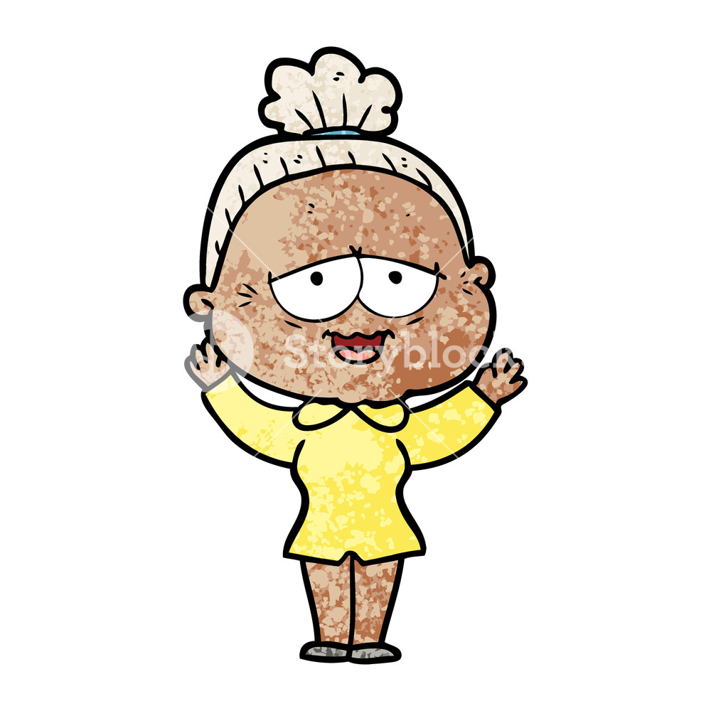 1000x1000 Cartoon Happy Old Lady Royalty Free Stock Image