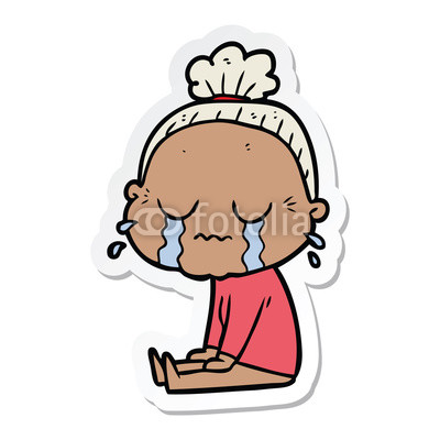 400x400 Sticker Of A Cartoon Crying Old Lady Buy Photos Ap Images