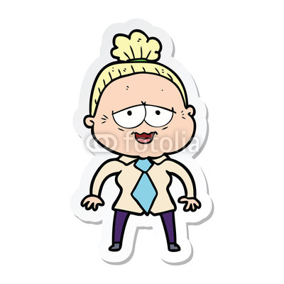 400x400 Sticker Of A Cartoon Happy Old Lady Buy Photos Ap Images