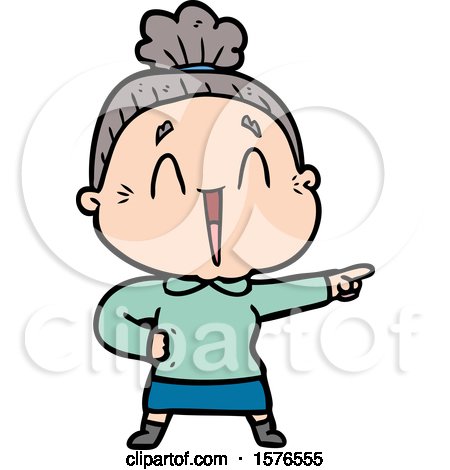 450x470 Cartoon Happy Old Lady
