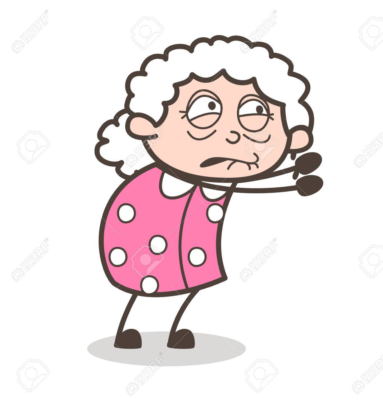 1233x1300 Cartoon Of Old Lady