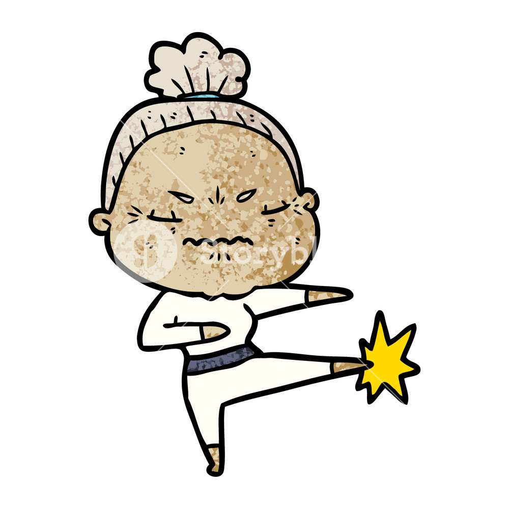1000x1000 Cartoon Annoyed Old Lady Royalty Free Stock Image