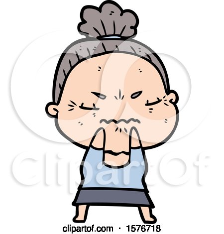 450x470 Cartoon Annoyed Old Lady