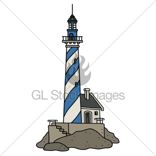 500x500 The Old Blue And White Stone Lighthouse Gl Stock Images