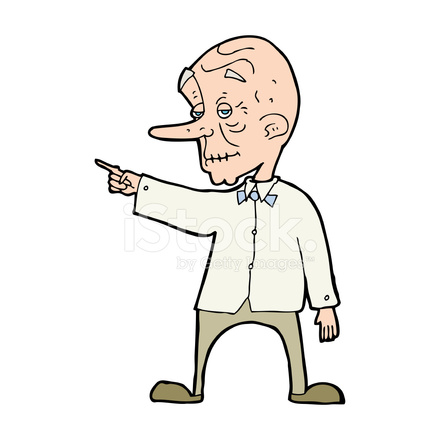 440x440 Cartoon Old Man Pointing Stock Vector