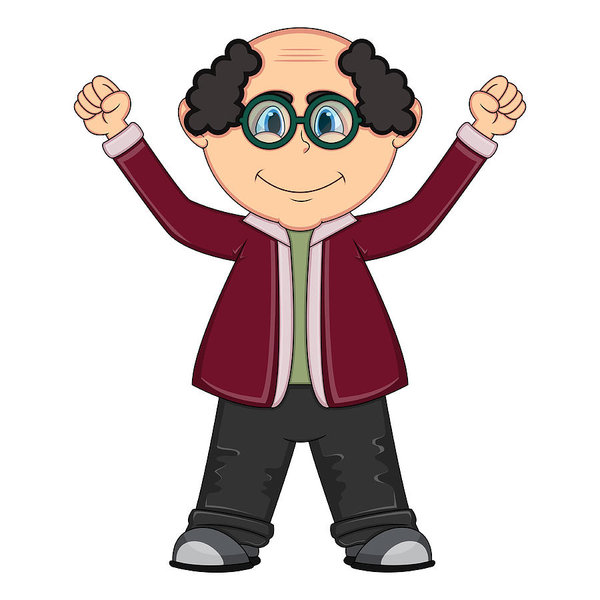 600x600 The Old Man Cartoon Art Print