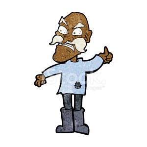 300x300 Cartoon Angry Old Man In Patched Clothing Premium Clipart