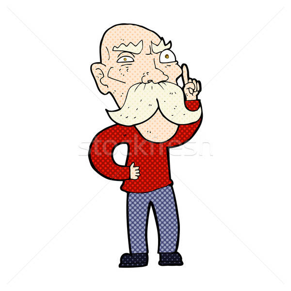 600x600 Comic Cartoon Annoyed Old Man Vector Illustration