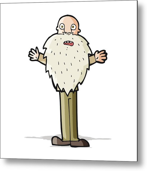 493x572 Cartoon Bearded Old Man Metal Print