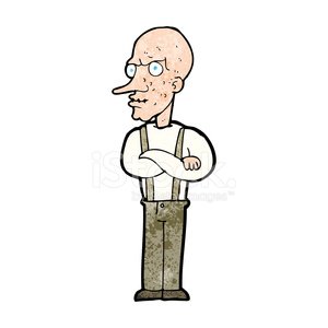 300x300 Cartoon Mean Old Man Premium Clipart