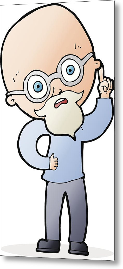 473x1032 Cartoon Old Man Metal Print